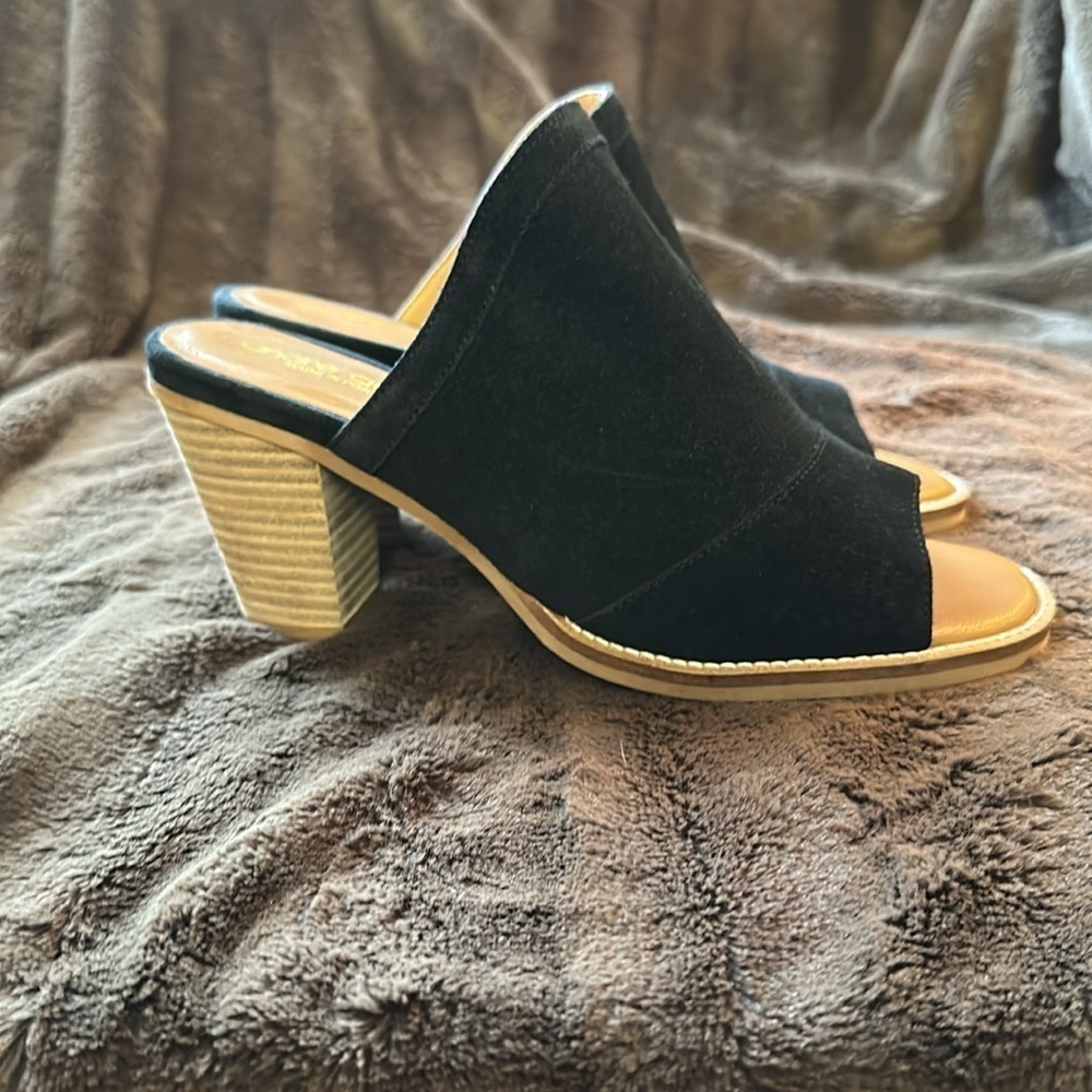 ANDRE ASSOUS Siri Black Suede Slip On Slide Mule Black Sz 8 - Picture 3 of 12